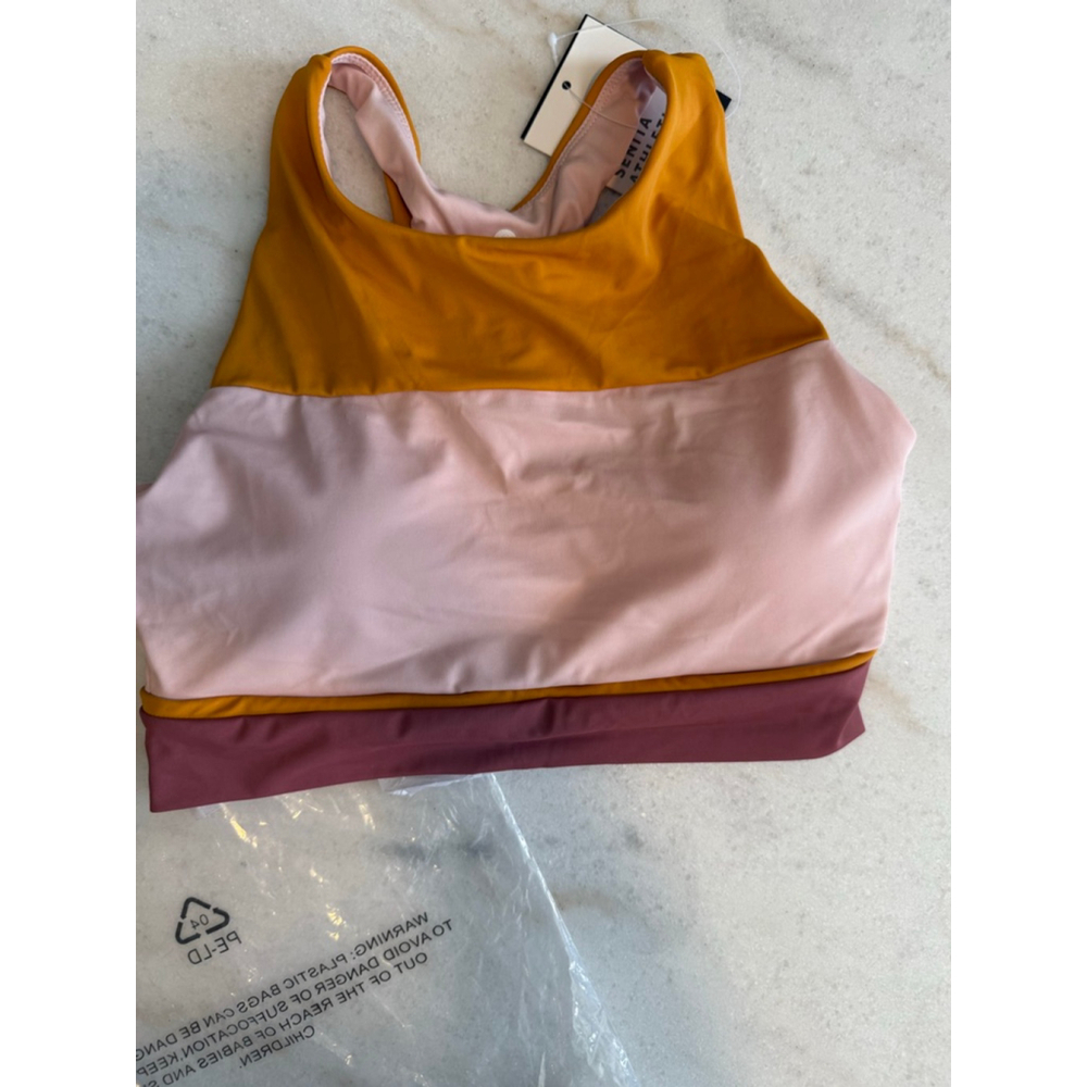 Women's SENITA ATHLETICS Sports Bra M Pink Orange
